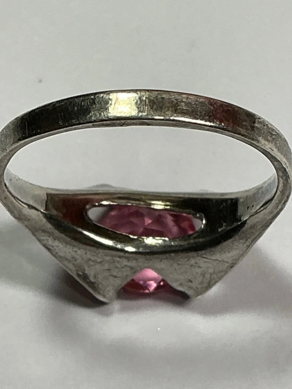 Vintage Sterling Silver Pink Topaz Ring. Size 7